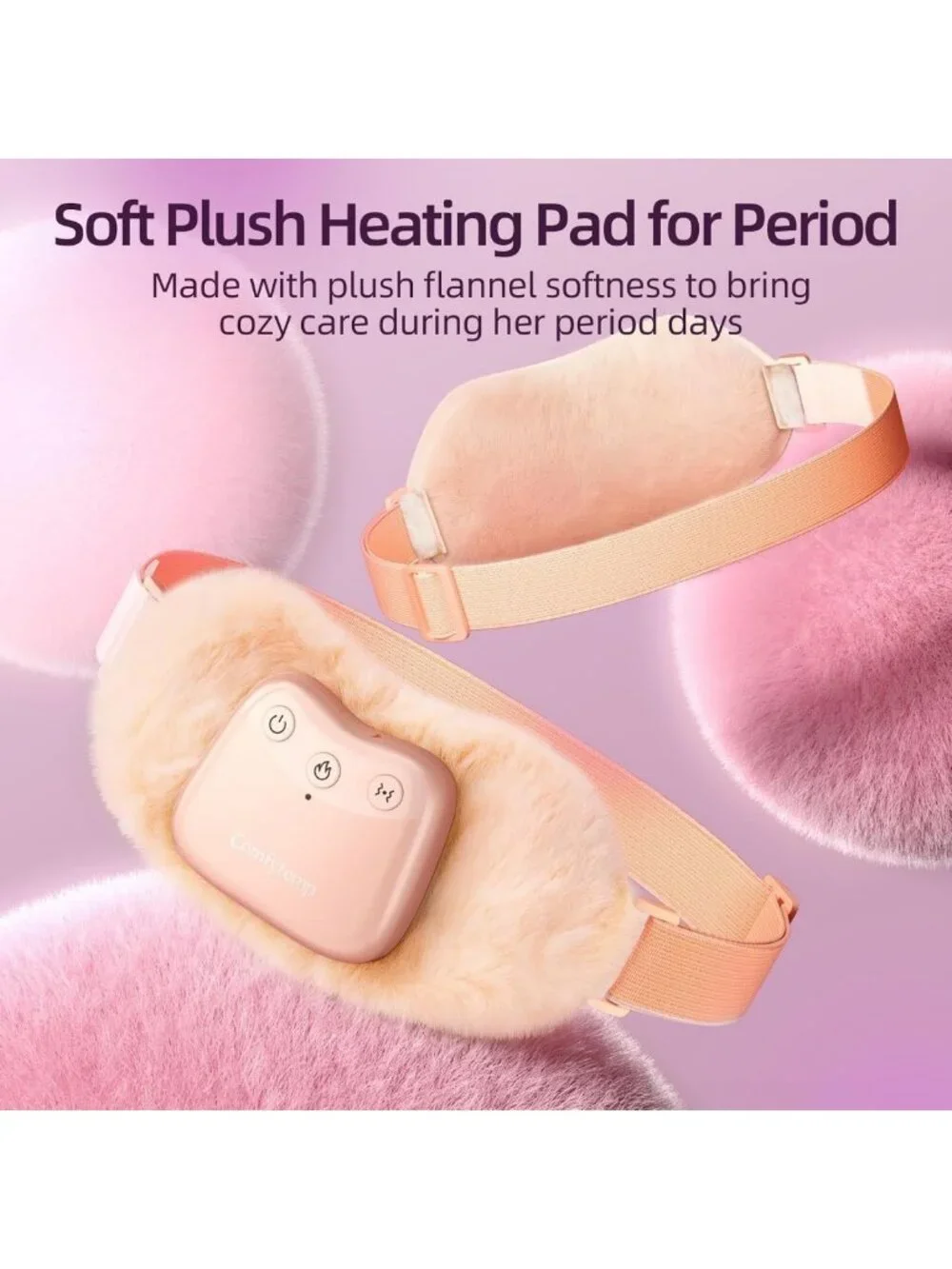 Plush Cordless Heating Pad for Menstrual Cramps & Pain Relief - Portable & Comfy